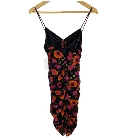 Nordstrom Bp Keyhole Mesh Mini Dress Black Bombshell Floral Small NWT - Picture 4 of 7